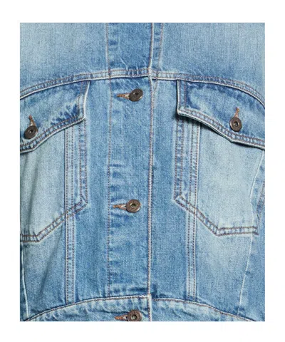 Weekend Max Mara Fiumana Cropped Denim Jacket In Blue