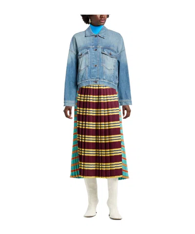 Weekend Max Mara Fiumana Cropped Denim Jacket In Blue