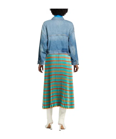 Weekend Max Mara Fiumana Cropped Denim Jacket In Blue