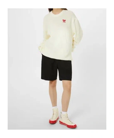 Comme Des Garçons Bow Sweatshirt In White