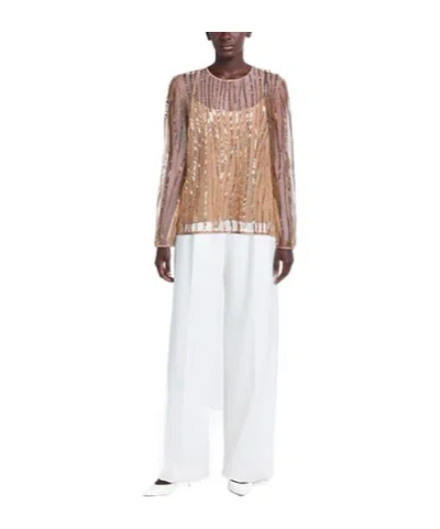 Max Mara Solid Color Long-sleeve Top In Brown