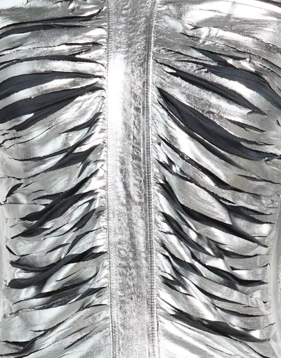 Diesel Solid-color Metallic Luster T-shirt In Silver
