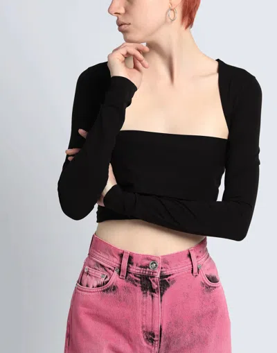 Dolce & Gabbana Solid Fitted Cropped Top In Black