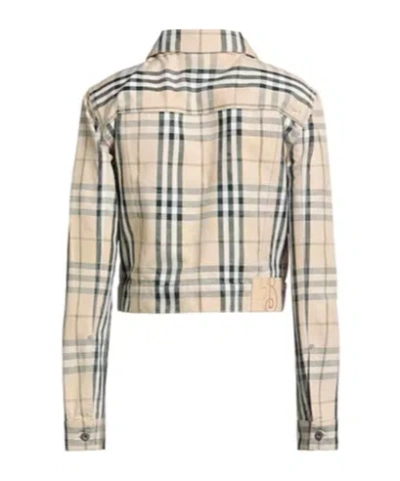 Burberry Cropped Checkered Jacket For In Neutral