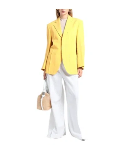 Jacquemus Solid Color Single-breasted Blazer In Yellow
