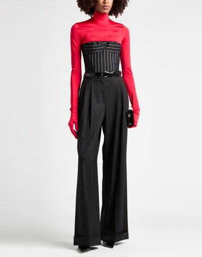 Dolce & Gabbana Solid Stretch Knit Top In Red