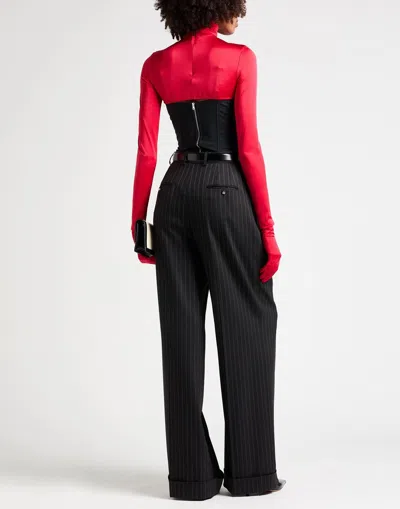 Dolce & Gabbana Solid Stretch Knit Top In Red