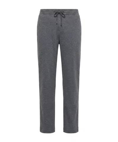 Peserico Cotton Blend Double Interlock Drawstring Joggers In Yellow