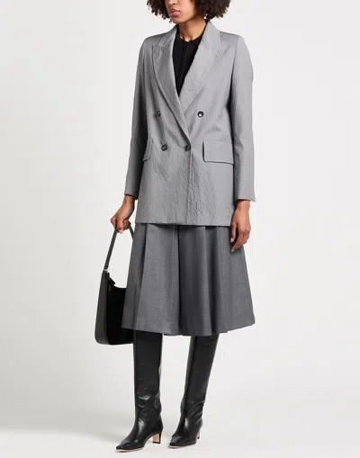 Max Mara Double-breasted Blazer In Gray