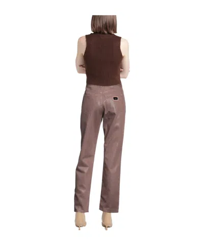 Dolce & Gabbana Solid Denim Trousers In Brown