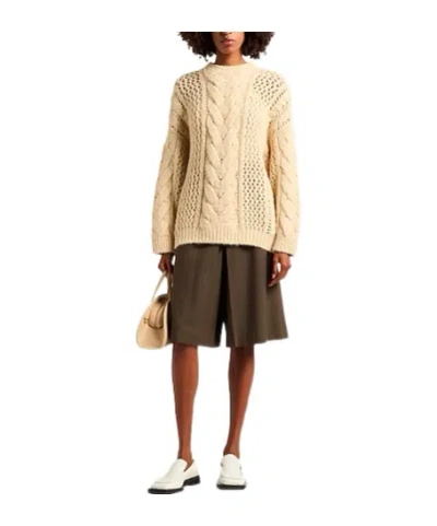 Brunello Cucinelli Solid Knit Sweater In Neutral