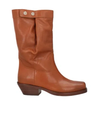 Isabel Marant Leather Calf Boot In Brown