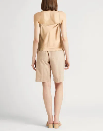 Max Mara Solid Satin Cami Top In Gold