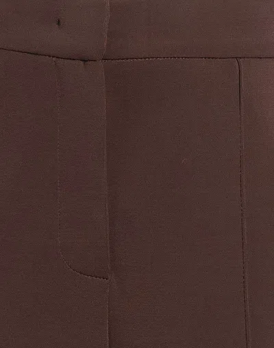 Max Mara Comfortable Solid-color Stretch Flared Pants In Brown
