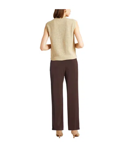 Max Mara Comfortable Solid-color Stretch Flared Pants In Brown