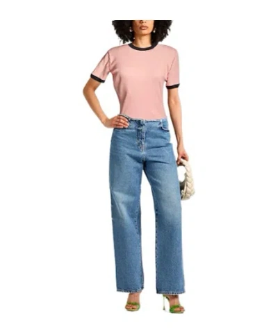 Marni Oversized Solid Color Short-sleeve T-shirt In Pink