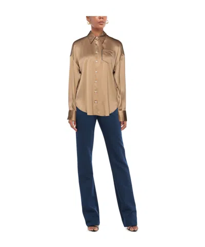 Brunello Cucinelli Solid Long-sleeve Blouse In Brown
