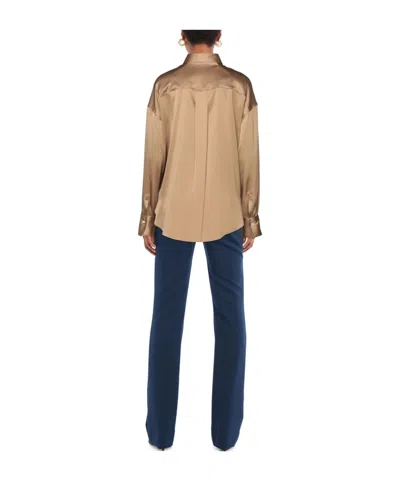 Brunello Cucinelli Solid Long-sleeve Blouse In Brown