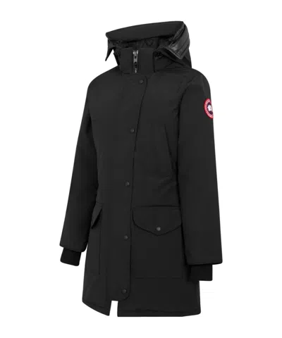 Canada Goose Logo Patch Down Jacket In Black