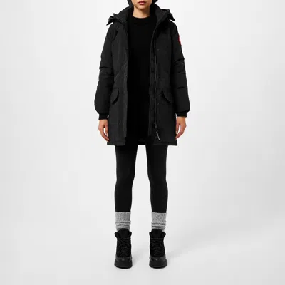 Canada Goose Logo Patch Down Jacket In Black