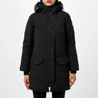 Canada Goose Logo Patch Down Jacket In Black
