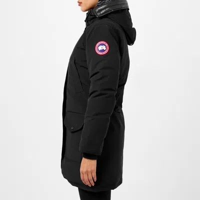 Canada Goose Logo Patch Down Jacket In Black