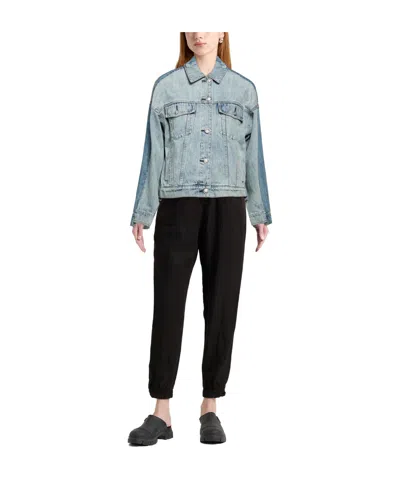 Rag & Bone Ryan Paneled Denim Jacket In Blue