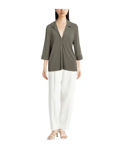 Max Mara Solid Color Tops In Gray