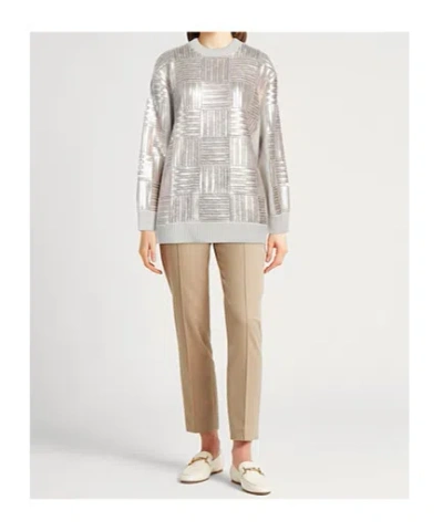 Max Mara Crew Neck Sweater In Silver