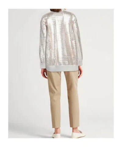 Max Mara Crew Neck Sweater In Silver