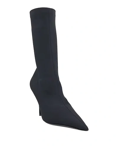 Balenciaga Solid Colour Ankle Boots In Black