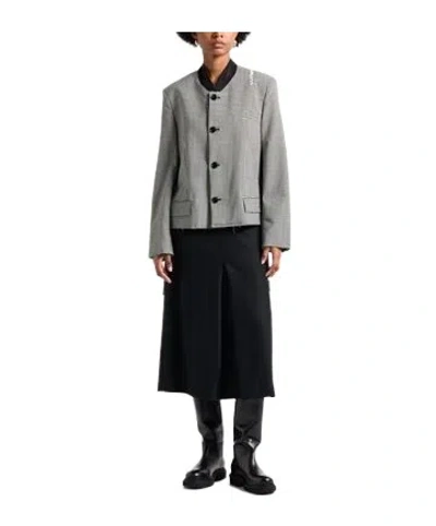 Marni Checkered Jacket In Gray