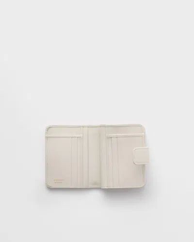 Prada Small Saffiano-leather Snap Wallet In White