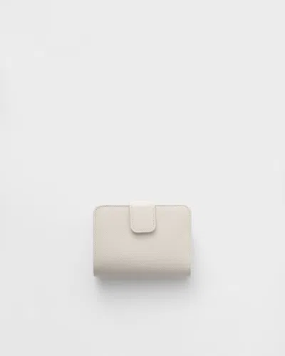 Prada Small Saffiano-leather Snap Wallet In White
