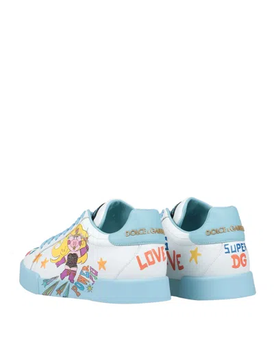 Dolce & Gabbana Printed Sneakers In Blue