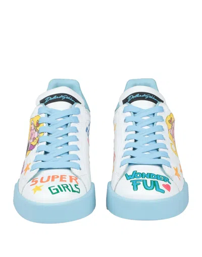 Dolce & Gabbana Printed Sneakers In Blue