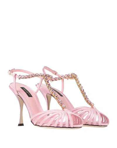 Dolce & Gabbana Solid Color Sandals In Pink