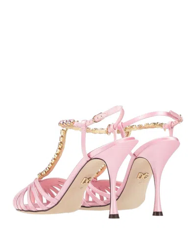 Dolce & Gabbana Solid Color Sandals In Pink