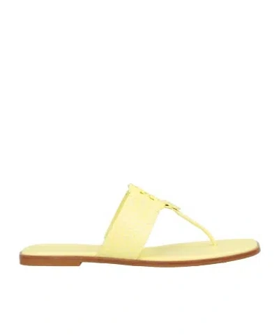 Tory Burch Woman Thong Sandal Pastel Yellow Size 8 Leather In Yellow