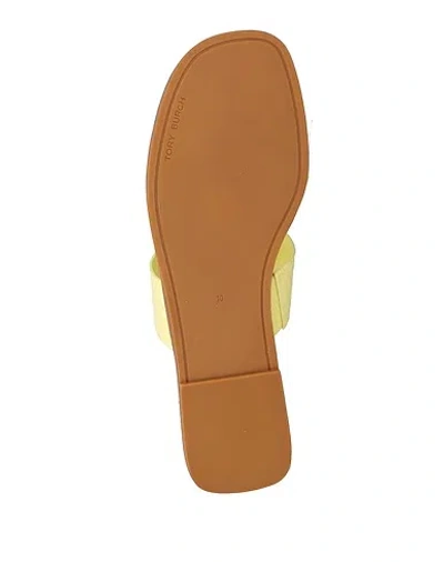 Tory Burch Woman Thong Sandal Pastel Yellow Size 8 Leather In Yellow