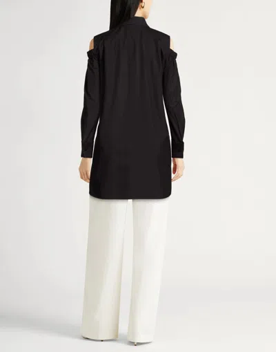 Max Mara Off-shoulder Long Sleeve Solid Shirt In Black