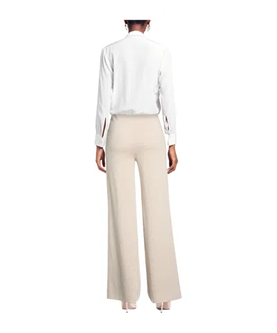 Max Mara Minimalist Solid-color Wool Wide-leg Pants In Nude