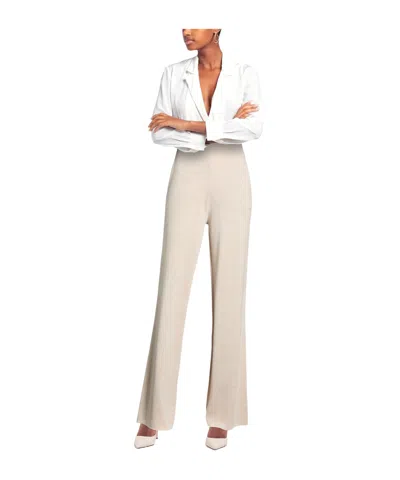 Max Mara Minimalist Solid-color Wool Wide-leg Pants In Nude