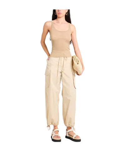 Max Mara Solid Color Sleeveless Knit Top In Brown