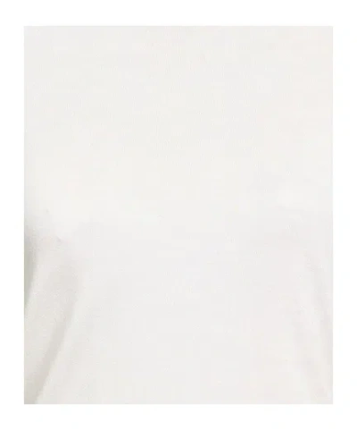 Max Mara Solid Lightweight Knit Top In White