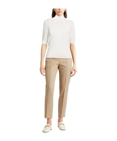 Max Mara Solid Lightweight Knit Top In White