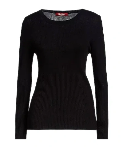 Max Mara Lightweight Solid Knit Sweater In Black