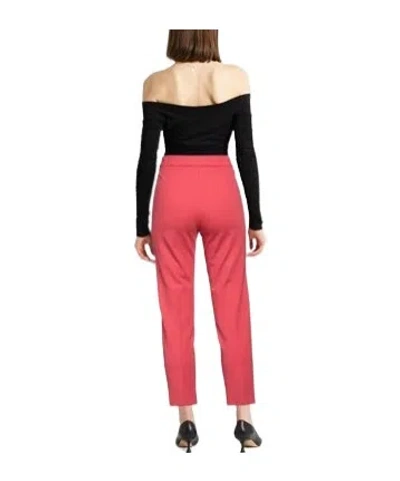 Max Mara Minimal Solid Twill Trousers In Pink