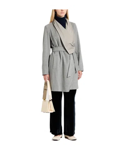 Max Mara Solid Color Coats In Grey