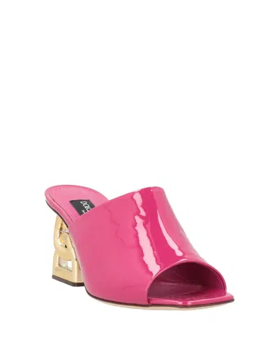 Dolce & Gabbana Solid Color Sandals In Pink
